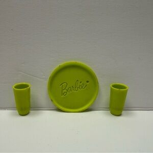 Vintage Barbie Doll Go Together Lime Green Tumblers‎ Tray 1960's